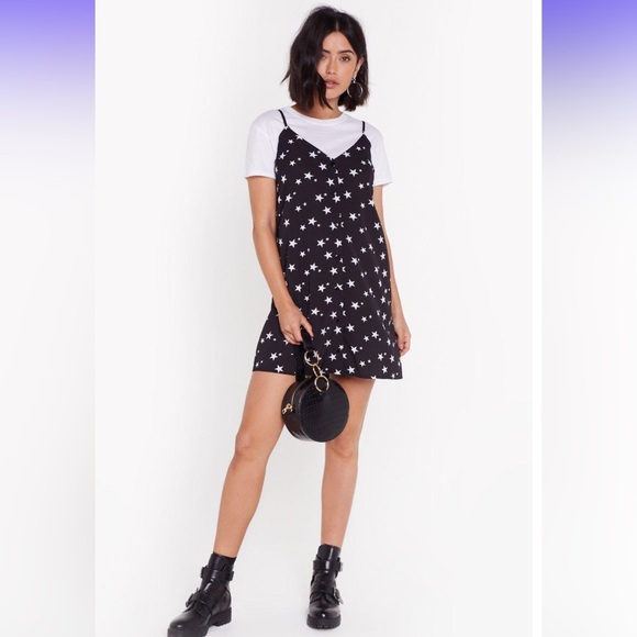 Hit the star tank dress nasty gal white stars sz 0 sz small - Picture 3 of 7